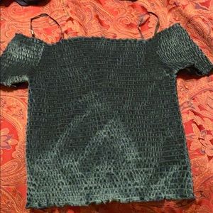 Green off the shoulder top